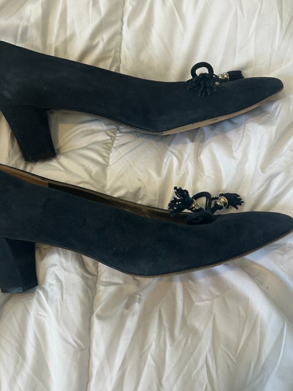 BRUNO MAGLI Authentic Vintage Women's Navy Suede Pumps in Size 10 Made in Italy - Picture 6 of 8